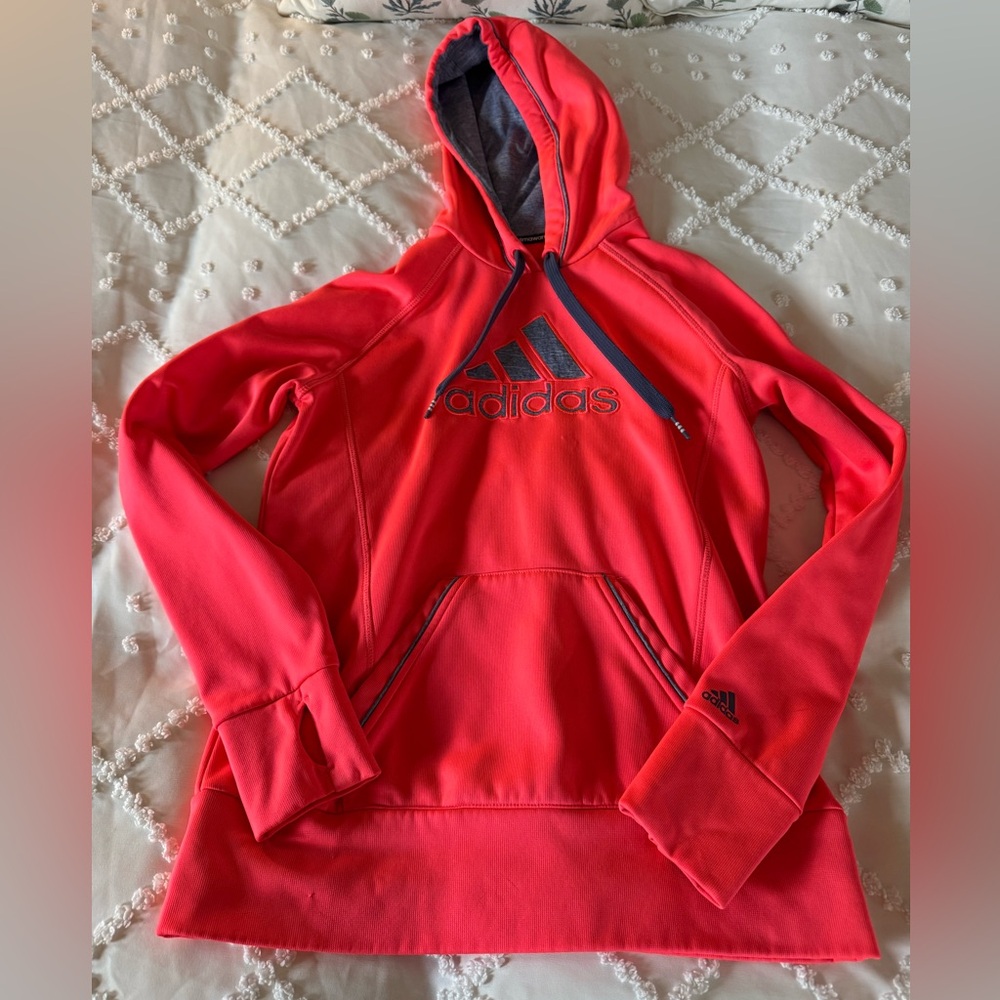 Neon pink/orange adidas hoodie